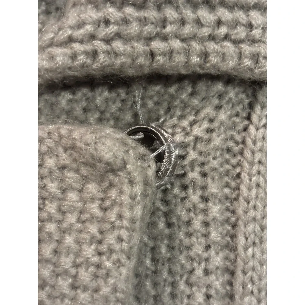 Chicos Womens Chunky Cardigan Sweater XL Gray‎ Wool Mohair Blend Size 3